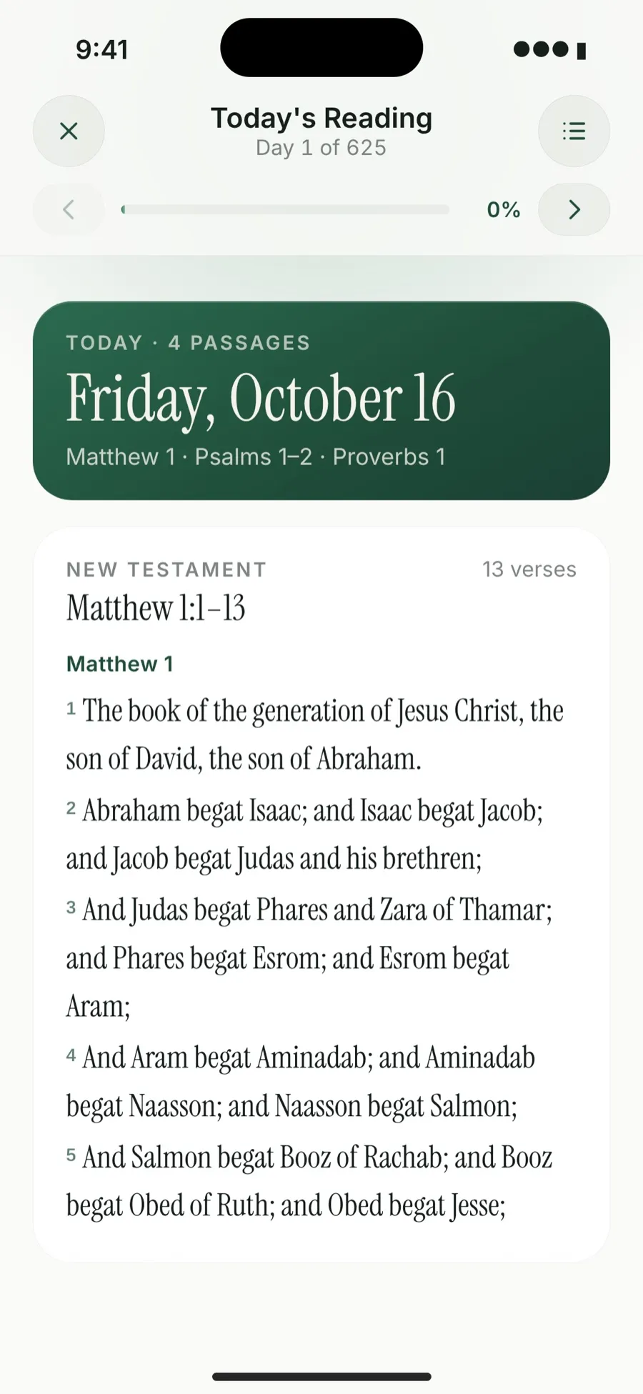 Today’s Reading with the day’s Bible passages