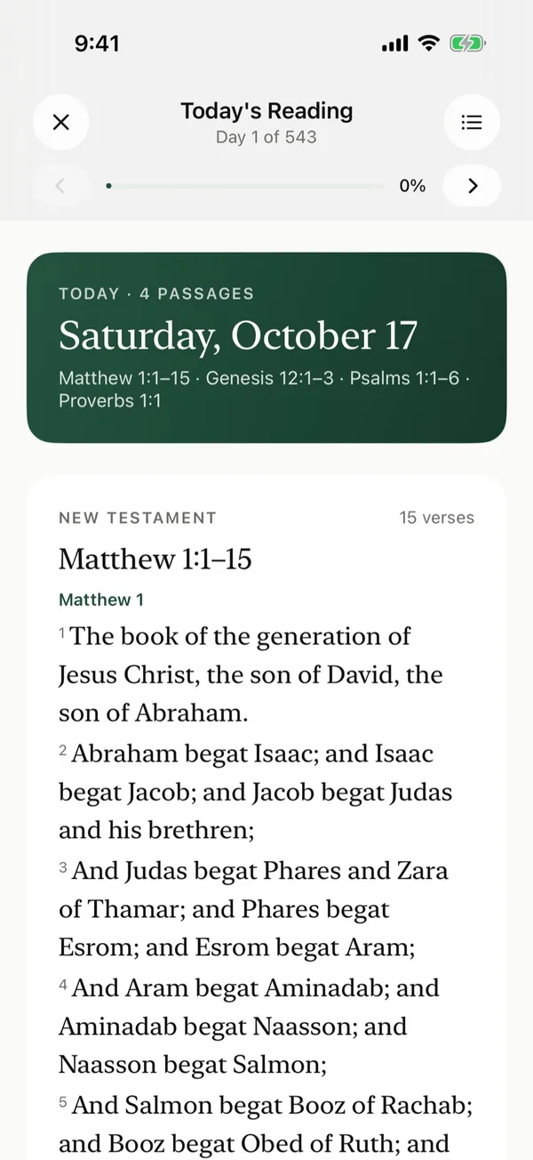 Today's Reading with the day's passages