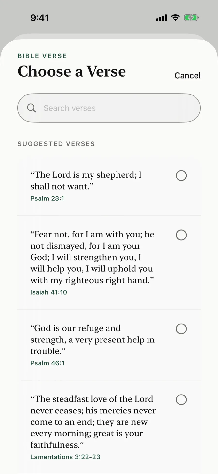 Suggested Bible verses to add to a prayer card